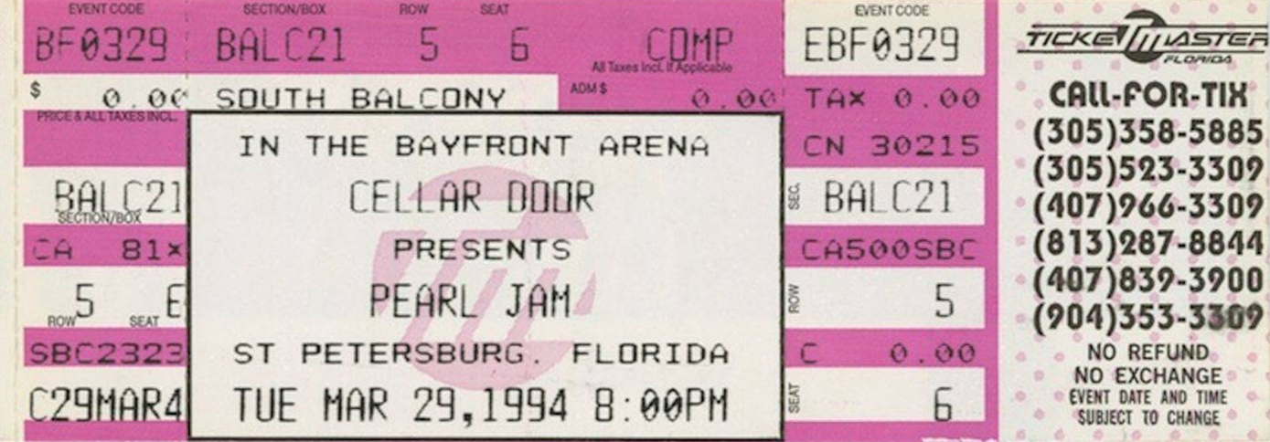 1996 pearl jam tour